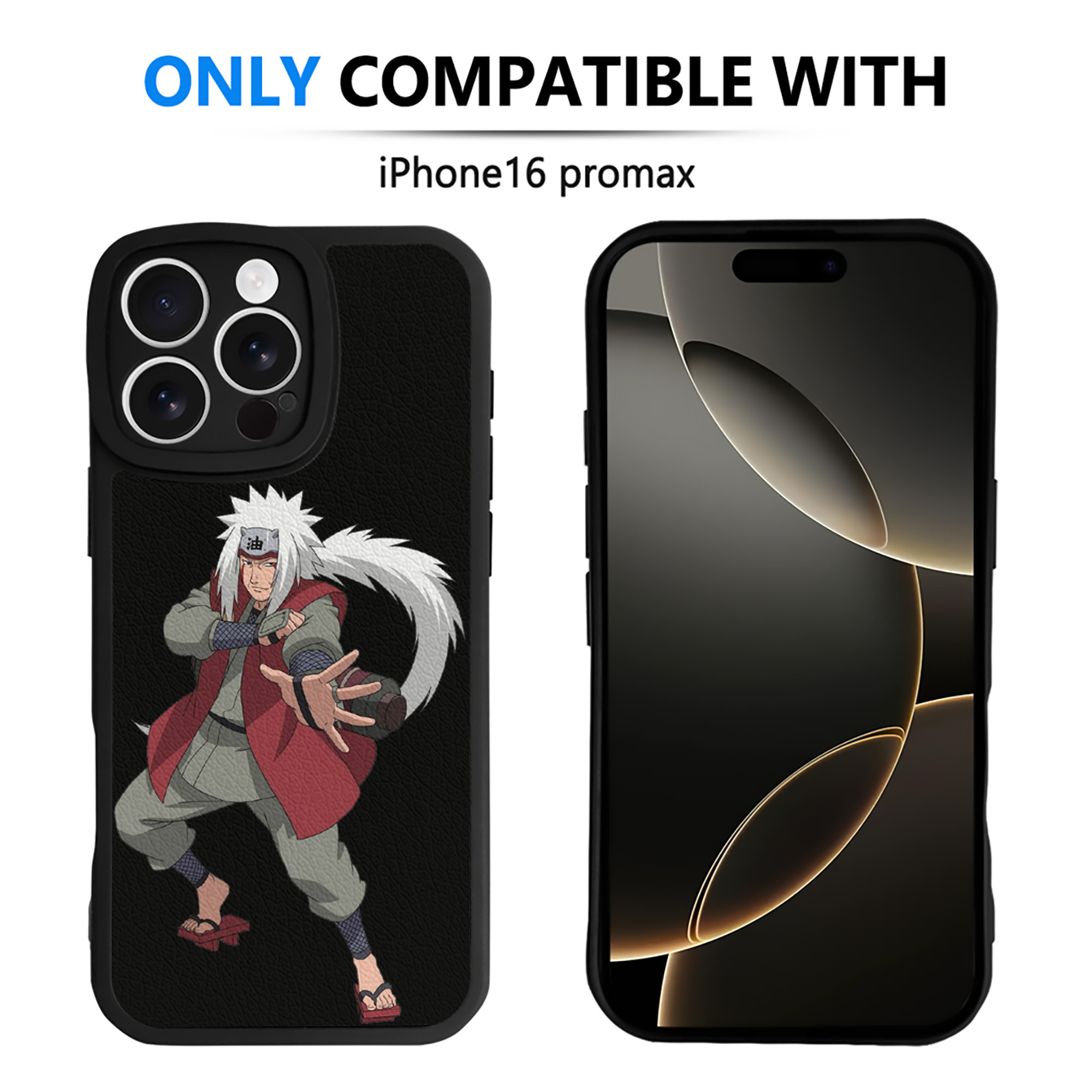 （画像用） NARUTO -ナルト- 自来也（じらいや） Jiraiya 【iPhone 16シリーズ対応】シリコンスマホケース（レザー調） 材質：シリコン